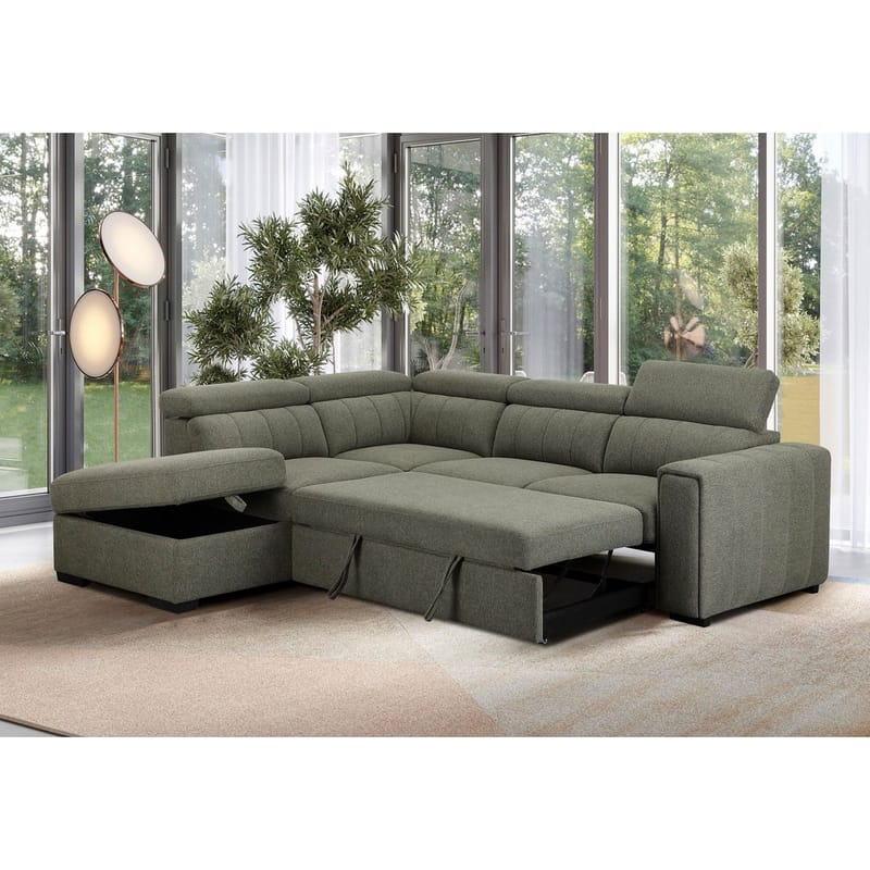 Hörnbäddsoffa Selmar Vänster - Ljusgrön - Möbler - Soffa - Bäddsoffa