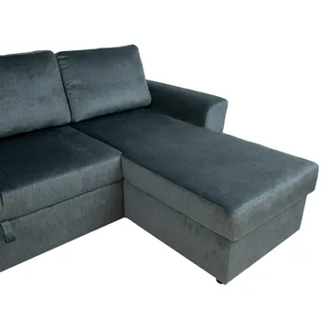 Hörnbäddsoffa Tjörnö - Grön sammet - Möbler - Soffa - Bäddsoffa