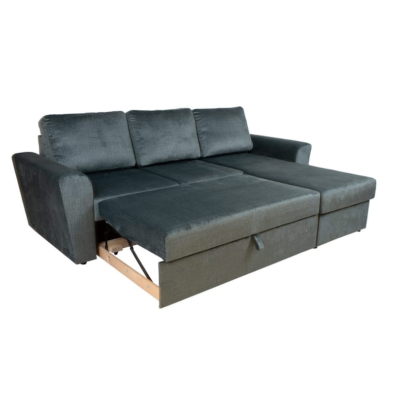 Hörnbäddsoffa Tjörnö - Grön sammet - Möbler - Soffa - Bäddsoffa