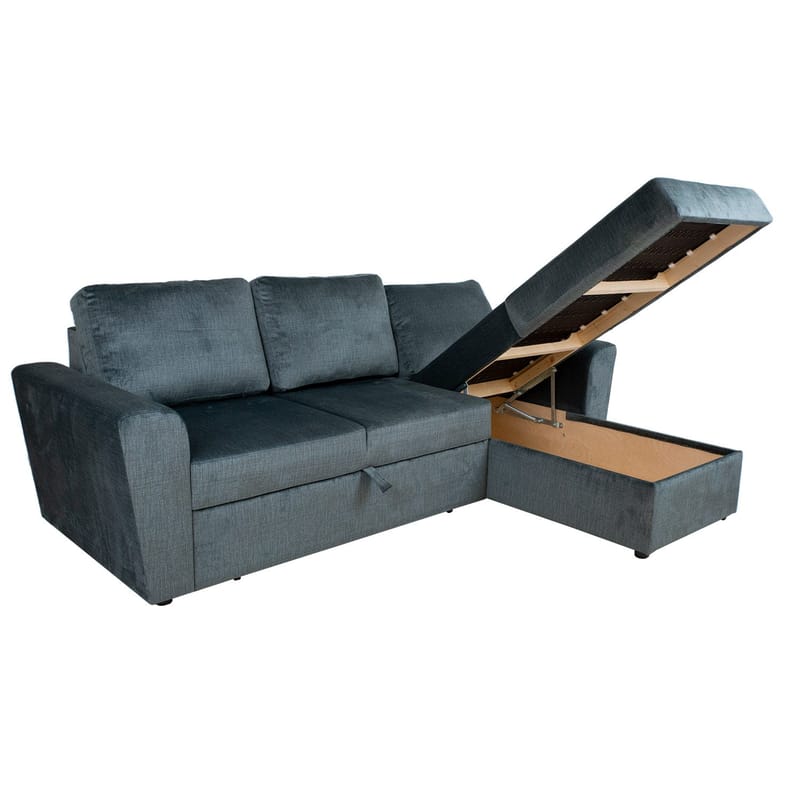 Hörnbäddsoffa Tjörnö - Grön sammet - Möbler - Soffa - Bäddsoffa