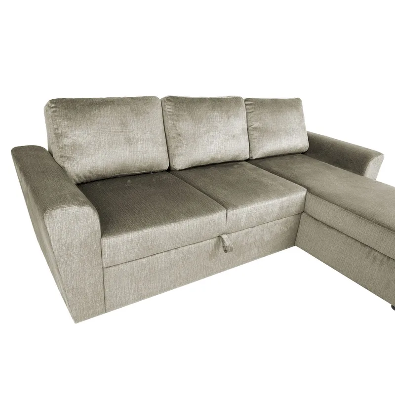 Hörnbäddsoffa Tjörnö sammet - beige sammet - Möbler - Soffa - Bäddsoffa