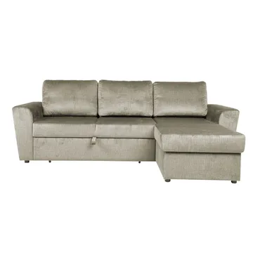 Hörnbäddsoffa Tjörnö sammet - beige sammet - Möbler - Soffa - Bäddsoffa