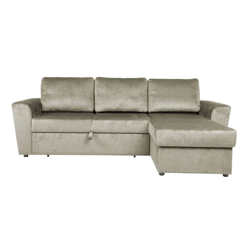 Hörnbäddsoffa Tjörnö sammet - beige sammet - Möbler - Soffa - Bäddsoffa