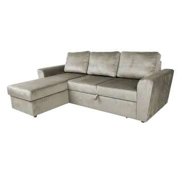 Hörnbäddsoffa Tjörnö sammet - beige sammet - Möbler - Soffa - Bäddsoffa