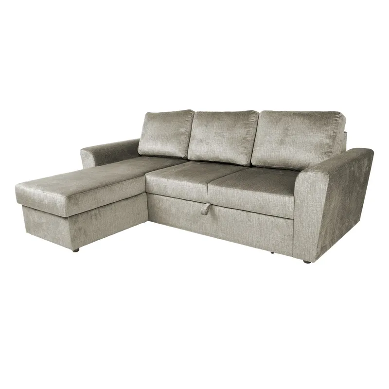 Hörnbäddsoffa Tjörnö sammet - beige sammet - Möbler - Soffa - Bäddsoffa