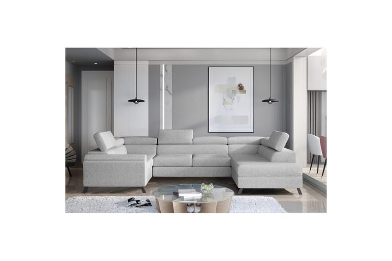 Hörnsoffa Eltap Escada 336x200x92 cm - Grande 81, Grå, Höger - Möbler - Soffa - Bäddsoffa
