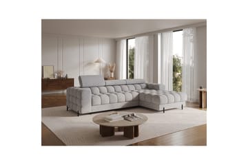 Hörnsoffa Eltap Felro 285x181x93 cm - Pellerito 03, Grå, Höger - Möbler - Soffa - Bäddsoffa