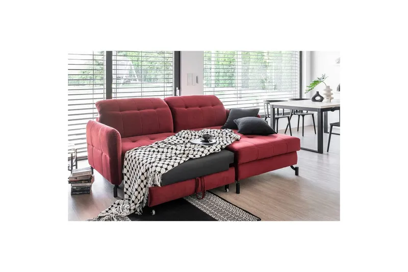 Hörnsoffa Eltap Lorelle 225x160x105 cm - Kronos 19, Mörkgrön, Höger - Möbler - Soffa - Bäddsoffa