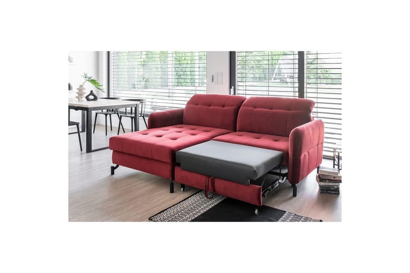 Hörnsoffa Eltap Lorelle 225x160x105 cm - Omega 91, Rosa, Vänster - Möbler - Soffa - Bäddsoffa
