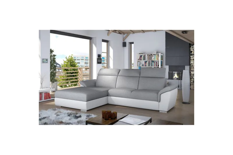 Hörnsoffa Eltap Trevisco 272x216x100 cm - Sawana 21, Soft 17, Grå, Vänster - Möbler - Soffa - Bäddsoffa