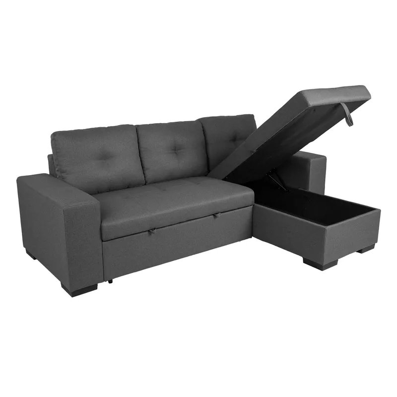 Hörnsoffbädd Carita - mörkgrå - Möbler - Soffa - Bäddsoffa