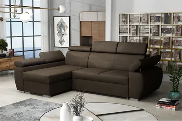 Halliday Hörnsoffa Vänster - Brun - Möbler - Soffa - Bäddsoffa