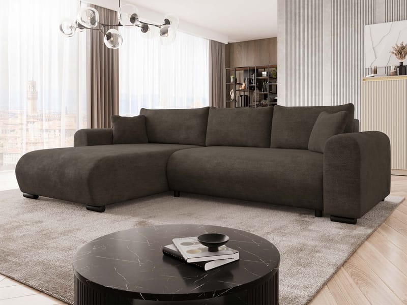 Handda 3-sits Bäddsoffa med divan - brun - Möbler - Soffa - Bäddsoffa