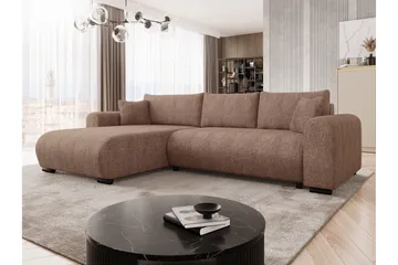 Handda Bäddsoffa med Divan 3-sits i Bouclé - Rosa - Möbler - Soffa - Bäddsoffa