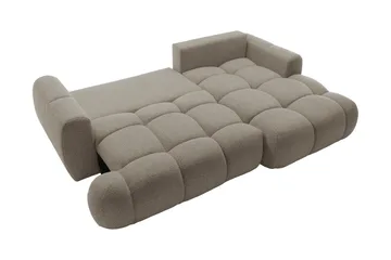 Handu Bäddsoffa med Divan 3-sits i Bouclé - Brun - Möbler - Soffa - Bäddsoffa