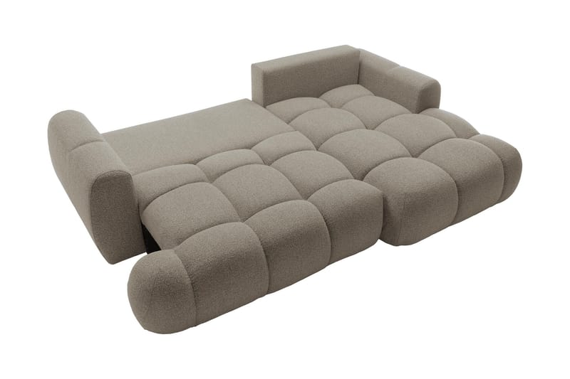 Handu Bäddsoffa med Divan 3-sits i Bouclé - Brun - Möbler - Soffa - Bäddsoffa
