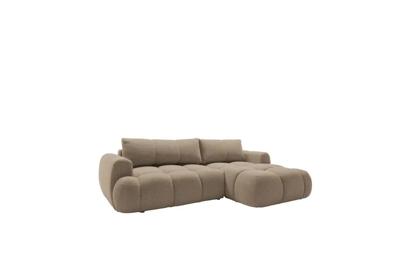 Handu Bäddsoffa med Divan 3-sits i Bouclé - Brun - Möbler - Soffa - Bäddsoffa