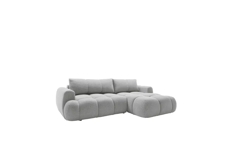 Handu Bäddsoffa med Divan 3-sits i Bouclé - Grå - Möbler - Soffa - Bäddsoffa