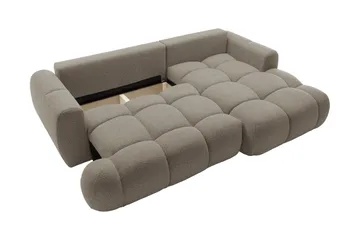 Handu Bäddsoffa med Divan 3-sits i Bouclé - Grå - Möbler - Soffa - Bäddsoffa