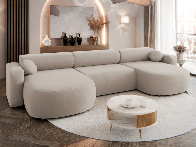 Hanish Bäddsoffa Dubbeldivan 5-sits - Beige - Möbler - Soffa - Bäddsoffa
