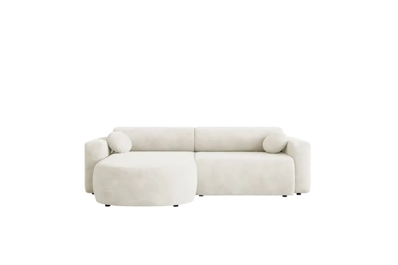 Hanish Bäddsoffa med Divan 3-sits i Plysch - Beige - Möbler - Soffa - Bäddsoffa