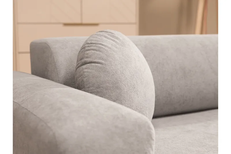 Hanish Bäddsoffa med Divan 3-sits i Plysch - Beige - Möbler - Soffa - Bäddsoffa
