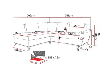 Hereford 3-sits Hörnbäddsoffa - Möbler - Soffa - Bäddsoffa