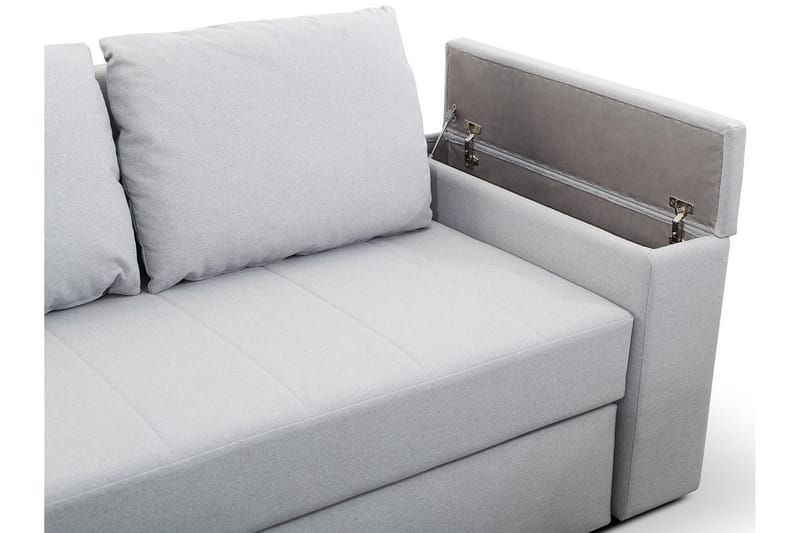 Herosa 3-sits Bäddsoffa med Divan med Förvaring - Grå/Rosa - Möbler - Soffa - Bäddsoffa
