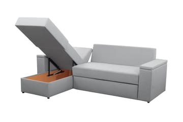 Herosa 3-sits Bäddsoffa med Divan med Förvaring - Grå/Rosa - Möbler - Soffa - Bäddsoffa