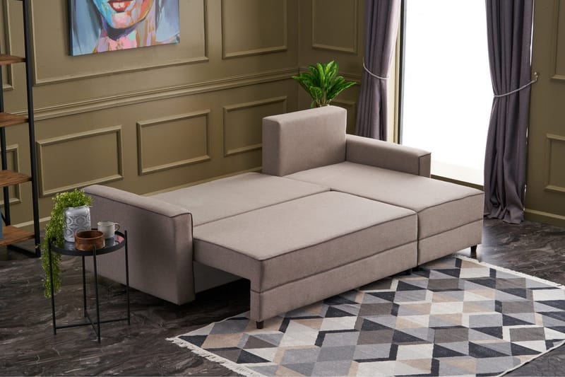 Highbank Bäddsoffa m. Divan 4-sits 200x150 - Cream - Möbler - Soffa - Bäddsoffa