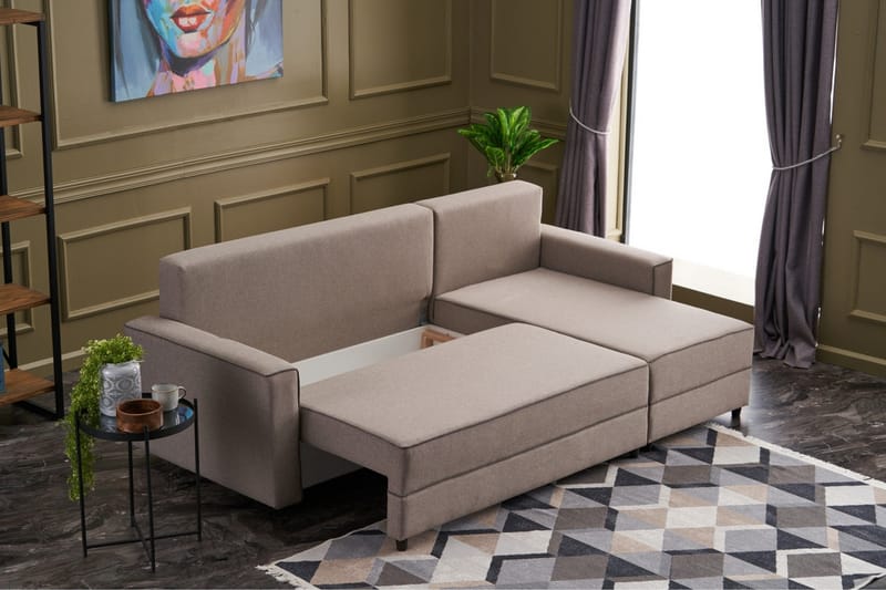 Highbank Bäddsoffa m. Divan 4-sits 200x150 - Cream - Möbler - Soffa - Bäddsoffa
