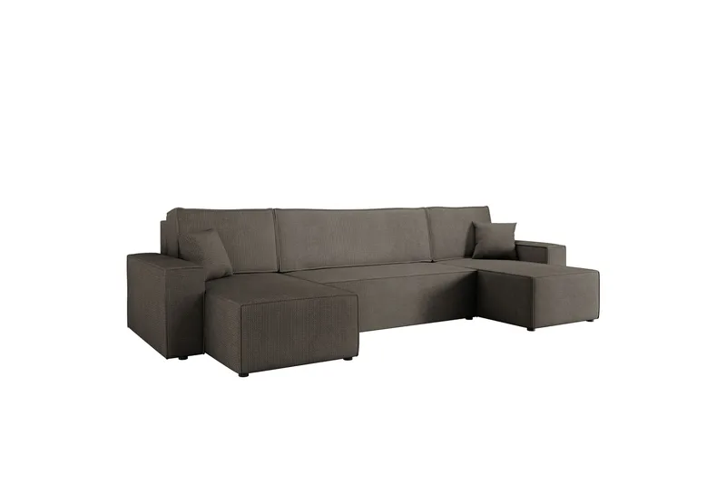 Hobson Bäddsoffa Dubbeldivan 4-sits i Plysch - Grå - Möbler - Soffa - Bäddsoffa