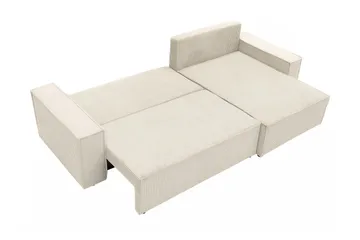 Hobson Bäddsoffa med Divan 3-sits i Plysch - Brun - Möbler - Soffa - Bäddsoffa