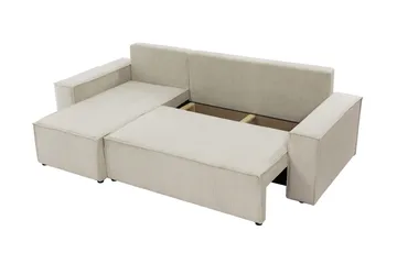 Hobson Bäddsoffa med Divan 3-sits i Plysch - Brun - Möbler - Soffa - Bäddsoffa