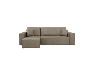 Hobson Bäddsoffa med Divan 3-sits i Plysch - Brun - Möbler - Soffa - Bäddsoffa
