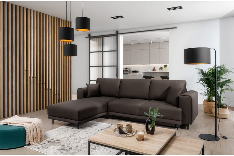 Hopland 3-sits Bäddsoffa m. Divan med Förvaring - Grå - Möbler - Soffa - Bäddsoffa