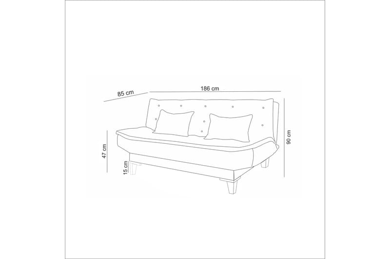 Hunterville Bäddsoffa 3-sits 106x186 - Cream - Möbler - Soffa - Bäddsoffa