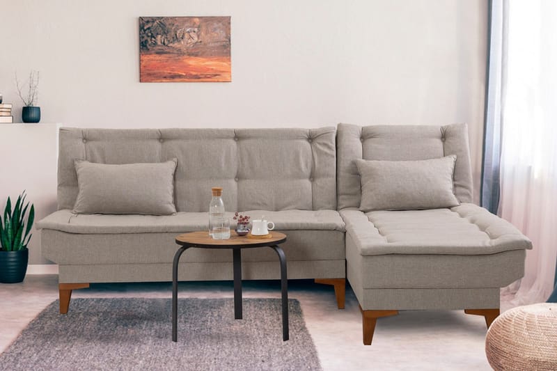Hunterville Bäddsoffa m. Divan 4-sits 107x205 - Cream - Möbler - Soffa - Bäddsoffa