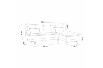 Hunterville Bäddsoffa m. Divan 4-sits 107x205 - Mörkgrå - Möbler - Soffa - Bäddsoffa