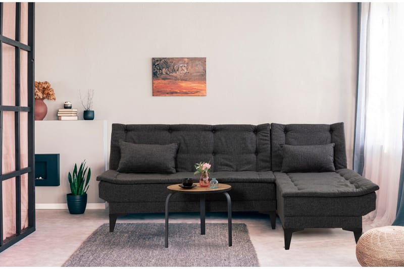 Hunterville Bäddsoffa m. Divan 4-sits - Antracit - Möbler - Soffa - Bäddsoffa