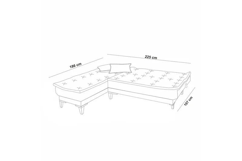 Hunterville Bäddsoffa m. Divan 4-sits - Mörkgrå - Möbler - Soffa - Bäddsoffa