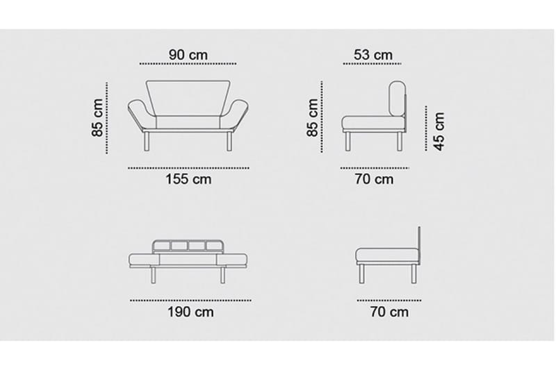 Jenica Bäddsoffa 2-sits - Svart - Möbler - Soffa - Bäddsoffa