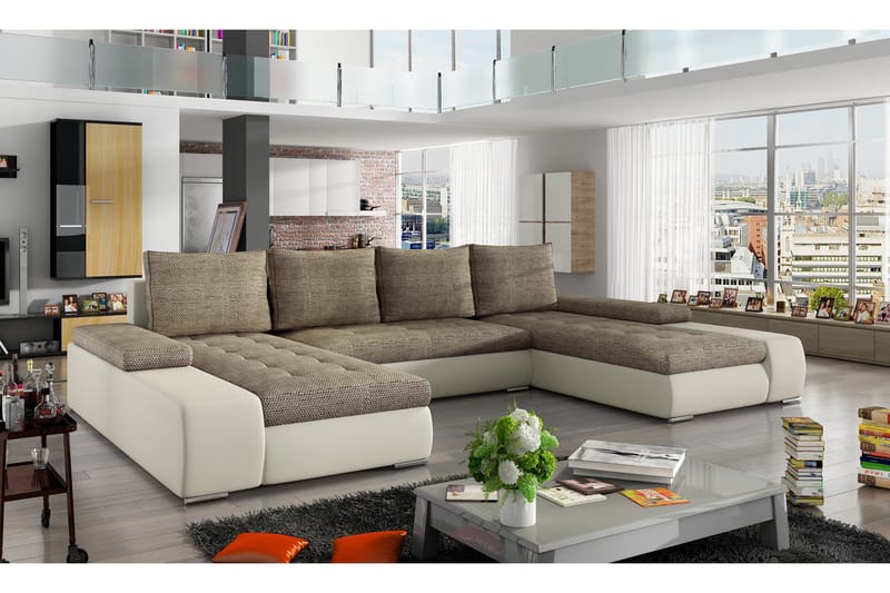 Jurtiga Bäddsoffa med Dubbeldivan, Beige