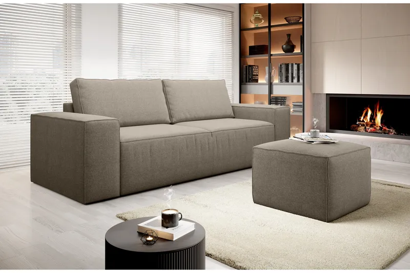 Kamli Bäddsoffa 3-sits med Förvaring - Beige - Möbler - Soffa - Bäddsoffa