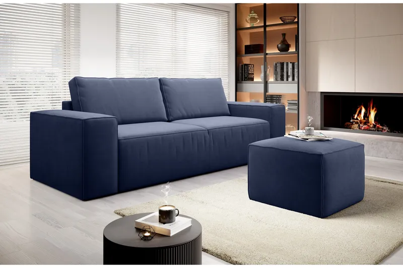 Kamli Bäddsoffa 3-sits med Förvaring - Blå - Möbler - Soffa - Bäddsoffa