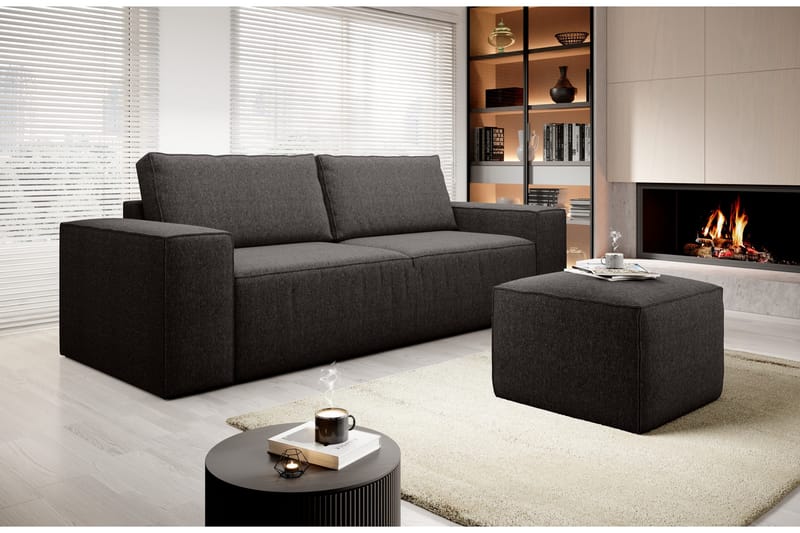 Kamli Bäddsoffa 3-sits med Förvaring - Brun - Möbler - Soffa - Bäddsoffa