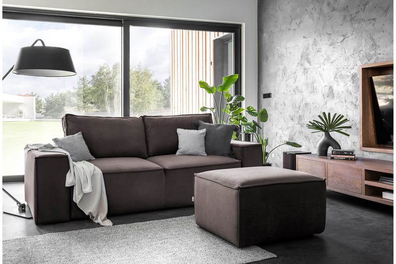 Kamli Bäddsoffa 3-sits med Förvaring - Brun - Möbler - Soffa - Bäddsoffa