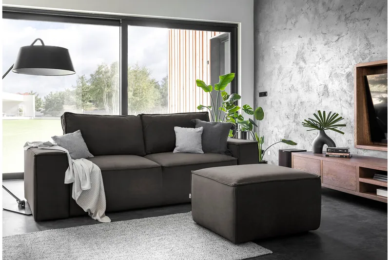 Kamli Bäddsoffa 3-sits med Förvaring - Brun - Möbler - Soffa - Bäddsoffa