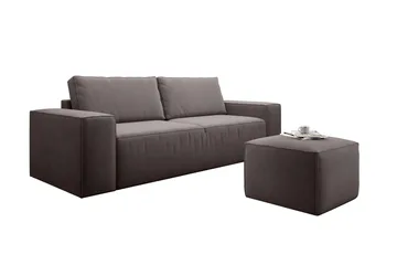 Kamli Bäddsoffa 3-sits med Förvaring - Brun - Möbler - Soffa - Bäddsoffa