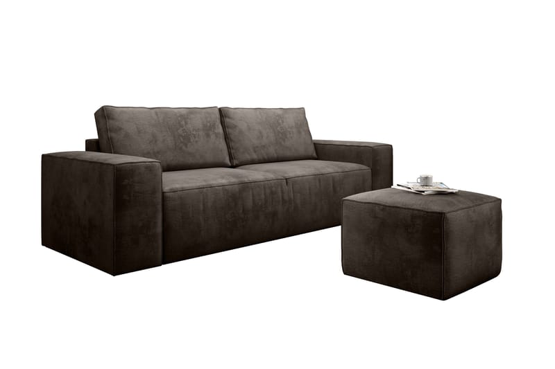 Kamli Bäddsoffa 3-sits med Förvaring - Brun - Möbler - Soffa - Bäddsoffa